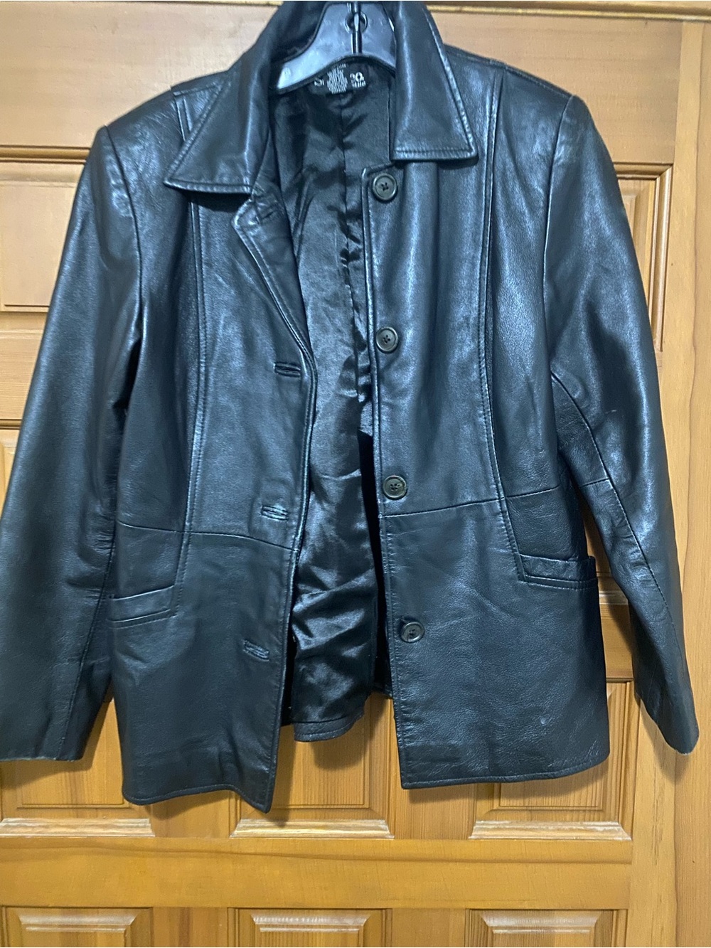 Classic Black Leather Women's Jacket - Brand style&Co